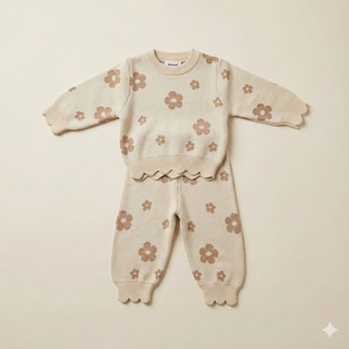 Conjunto de punto grueso - Floral